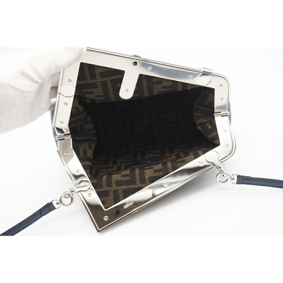 Fendi First Small Python Shoulder Bag Blue - Picture 8 of 10